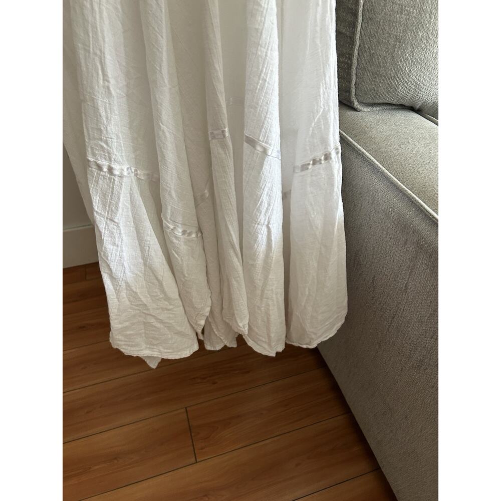 Vtg Handmade Crochet Handkerchief Maxi Dress Halter White Boho Beach 70’s - Picture 6 of 12
